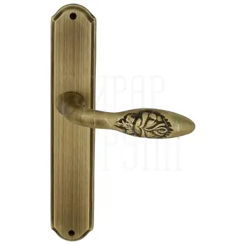 Дверная ручка Extreza 'MIREL-ROSE' (Мирель-роуз) на планке PL01 матовая бронза (CYL)