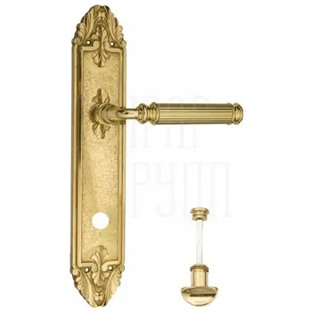 Дверная ручка Venezia 'MOSCA' на планке PL90 полированная латунь (wc)