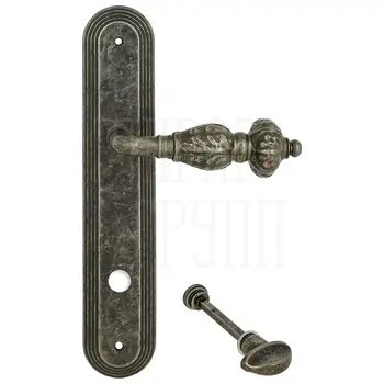 Дверная ручка Extreza 'TESLA' (Тесла) 315 на планке PL05 античное серебро (wc)