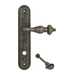 Дверная ручка Extreza "TESLA" (Тесла) 315 на планке PL05, античное серебро (wc)