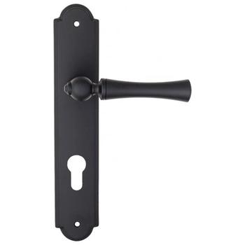 Дверная ручка Fratelli Cattini 'FOGGIA' на планке PL257 матовый черный (cyl)