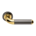 Дверные ручки на розетке Morelli Luxury "Gavana", черный хром + золото