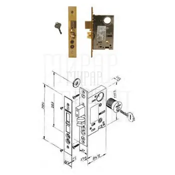 Ручка для входной двери Mestre OJ 3404 с замком и ключами серебристый