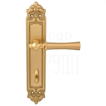 Дверная ручка на планке Melodia 283/229 'Carlo' матовая латунь + латунь (wc)