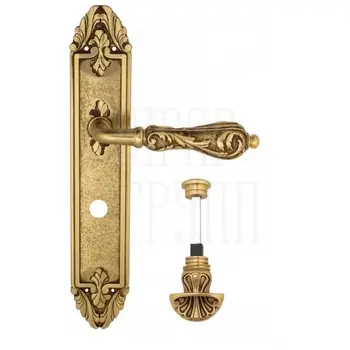Дверная ручка Venezia 'MONTE CRISTO' на планке PL90 французское золото (wc-4)