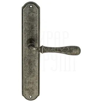 Дверная ручка Extreza 'CARRERA' (Каррера) 321 на планке PL01 античное серебро