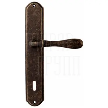 Дверная ручка на планке Melodia 294/131 'Beta' античная бронза (key)