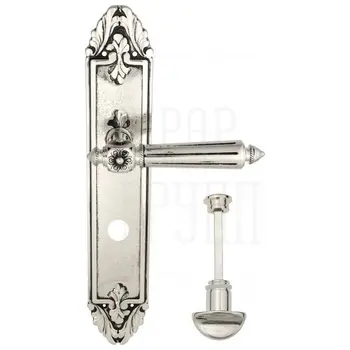 Дверная ручка Venezia 'CASTELLO' на планке PL90 натуральное серебро (wc)