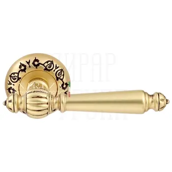 Дверная ручка Extreza 'Daniel' (Даниел) 308 на круглой розетке R04 французское золото