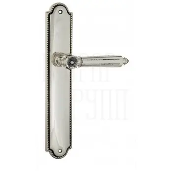 Дверная ручка Venezia 'CASTELLO' на планке PL98 натуральное серебро