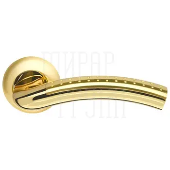 Ручка раздельная на круглой розетке Armadillo 'Libra' LD26 матовое золото + золото