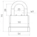 Замок Punto (Пунто) навесной PK-6550 3 key англ., схема