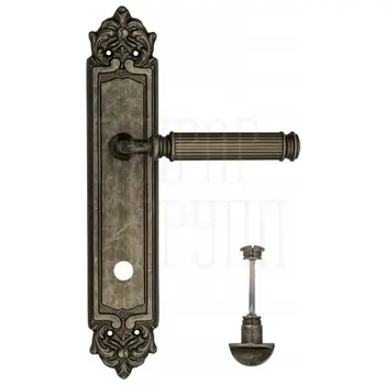Дверная ручка Venezia 'MOSCA' на планке PL96 античное серебро (wc)