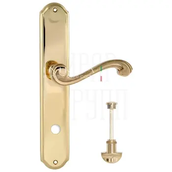 Дверная ручка Extreza 'LINA' (Лина) 313 на планке PL01 полированное золото (wc)
