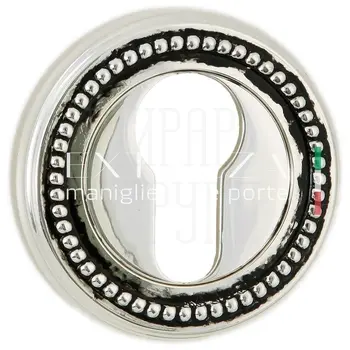 Накладка дверная под цилиндр Extreza CYL R03 натуральное серебро + черный