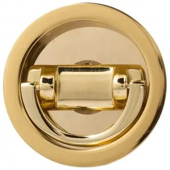 Ручка для раздвижной/распашной двери на круглом основании Venezia U155 полированная латунь