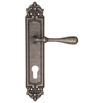Дверная ручка Fratelli Cattini 'RETRO' на планке PL96 античное серебро (cyl)