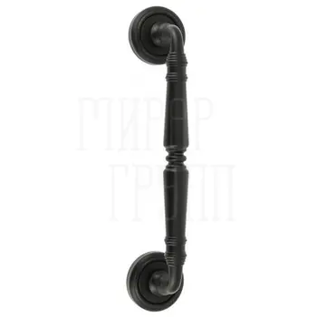 Ручка дверная скоба Extreza 'Petra' (Петра) 250 мм (205 мм) на круглых розетках R01 черный