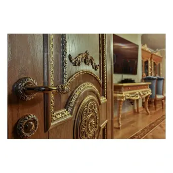 Дверная ручка на розетке Melodia 243 (60) 'Rosa' полированная латунь