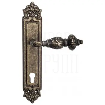 Дверная ручка Venezia 'LUCRECIA' на планке PL96 античная бронза (cyl)