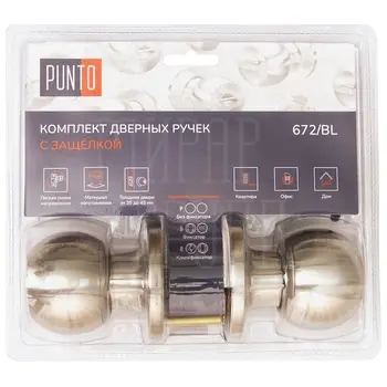 Ручка Punto (Пунто) защелка DK672 ET (кл./фик.) матовый никель