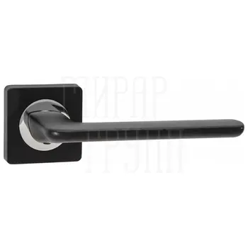 Дверные ручки Renz (Ренц) 'Лана' INDH 95-02 на квадратной розетке черный/хром блестящий