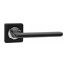 Дверные ручки Renz (Ренц) "Лана" INDH 95-02 на квадратной розетке, черный/хром блестящий