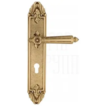 Дверная ручка Venezia 'CASTELLO' на планке PL90 французское золото (cyl)