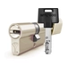 Цилиндровый механизм ключ-вертушка Mul-T-Lock (Светофор) MTL600 140 mm (50+10+80), латунь + флажок