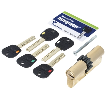 Цилиндровый механизм ключ-ключ Mul-T-Lock (Светофор) Integrator 71 mm (26+10+35) латунь + шестерня