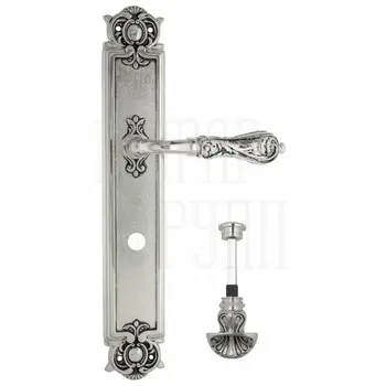 Дверная ручка Venezia 'MONTE CRISTO' на планке PL97 натуральное серебро (wc-4)