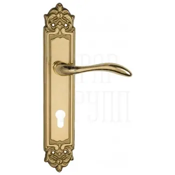 Дверная ручка Venezia 'ALESSANDRA' на планке PL96 полированная латунь (cyl)