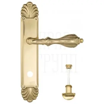 Дверная ручка Venezia 'ANAFESTO' на планке PL87 полированная латунь (wc)