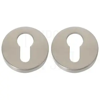 Накладки на круглой розетке под цилиндр Colombo CD43 матовый никель