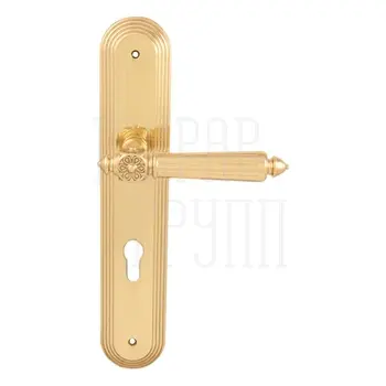 Дверная ручка на планке Melodia 246/235 'Nike' полированная латунь (cyl)