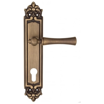 Дверная ручка Fratelli Cattini 'FOGGIA' на планке PL96 матовая бронза (cyl)