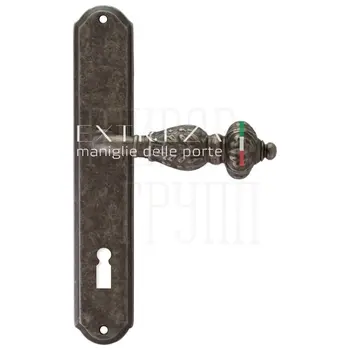 Дверная ручка Extreza 'TESLA' (Тесла) 315 на планке PL01 античное серебро (cab) (KEY)