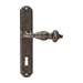 Дверная ручка Extreza 'TESLA' (Тесла) 315 на планке PL01, античное серебро (key)
