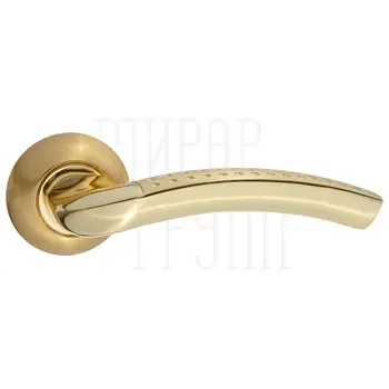 Дверные ручки Puerto (Пуэрто) INAL 510-08 на круглой розетке матовая + полированная латунь