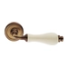 Дверные ручки на круглой розетке Morelli Luxury 'Ceramica', бронза + керамика белая