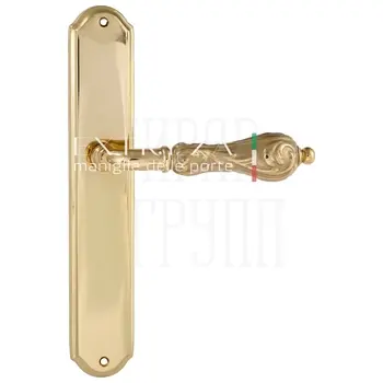 Дверная ручка Extreza 'GRETA' (Грета) 302 на планке PL01 полированное золото