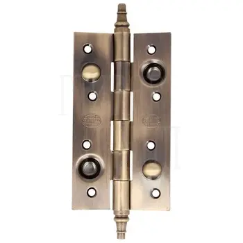 Петля дверная универсальная латунная противосъемная Amig 561 150x82x3 с колпачком бронза