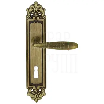 Дверная ручка Extreza 'VIGO' (Виго) 324 на планке PL02 матовая бронза (cab) (KEY)