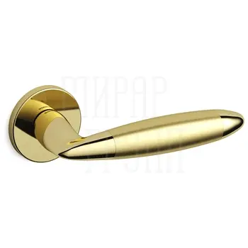 Дверная ручка на розетке Mandelli 'Totem' 461 матовое + полированное золото