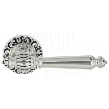 Дверная ручка на розетке Venezia 'PELLESTRINA' D4 натуральное серебро
