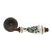 Дверные ручки на круглой розетке Morelli Luxury "Ceramica", античная бронза + керамика декоративная