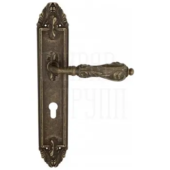 Дверная ручка Venezia 'MONTE CRISTO' на планке PL90 античная бронза (cyl)