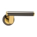 Дверные ручки на розетке Morelli Luxury "Telescope", черный хром + золото
