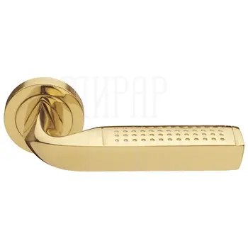 Дверные ручки на розетке Morelli Luxury 'Matrix' золото