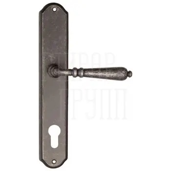 Дверная ручка Fratelli Cattini 'NAPOLI' на планке PL02 античное серебро (cyl)